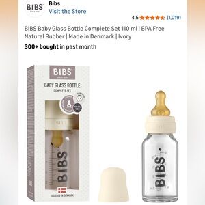 BIBS glass bottle 3.7 oz NWT